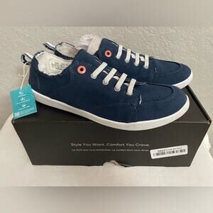 Vionic Beach Pismo Navy Canvas Slip On Sneaker - Womens Size 11